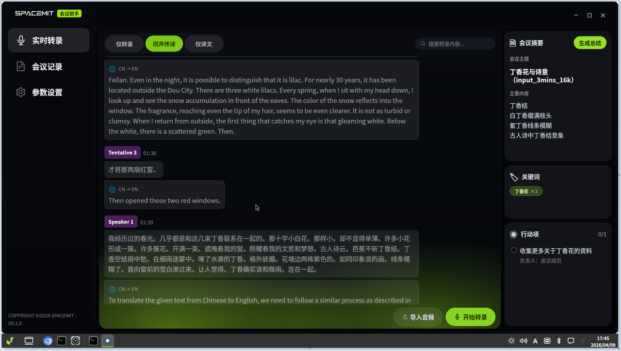 离线转录结果