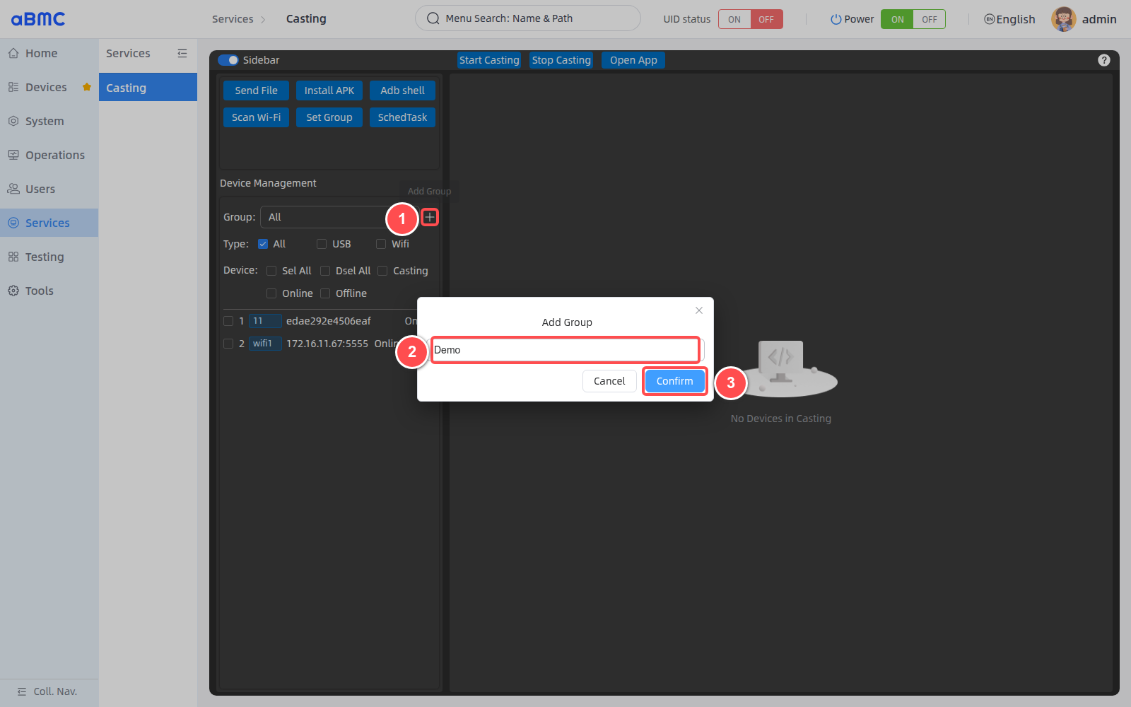 Create a Casting device group