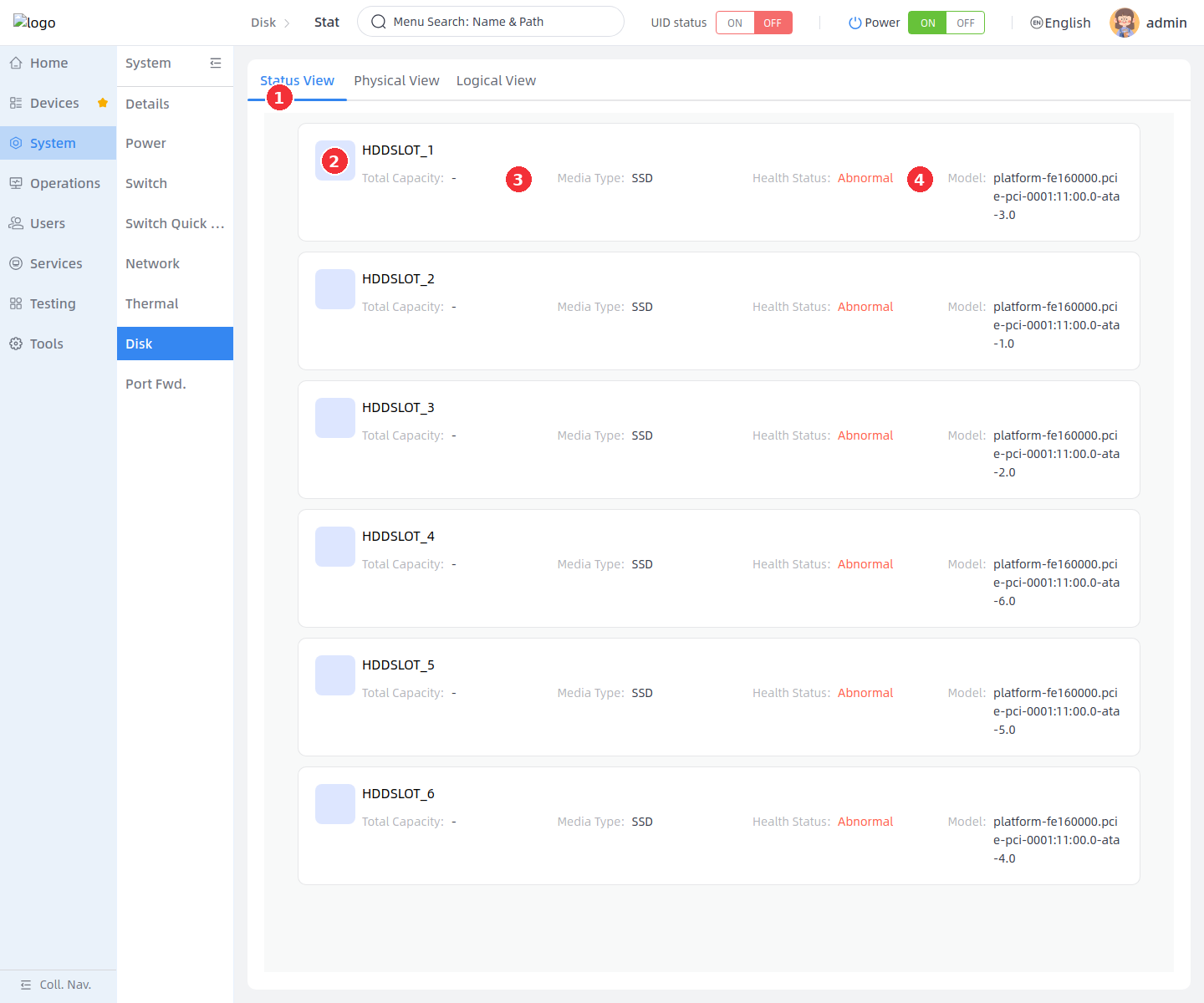 Check disk status